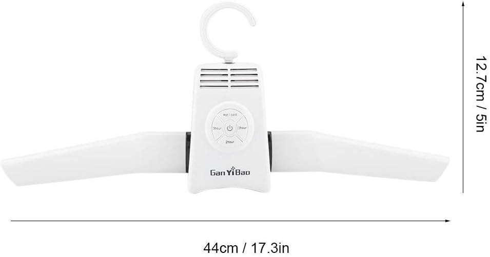 Electric Clothes Drying Hanger, Portable Foldable Dryer Rack, Lightweight US Plug 110-240V for Home Traveling, White