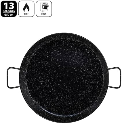 Poêle à paella Metaltex en acier émaillé pour famille et amis en extérieur et cuisine