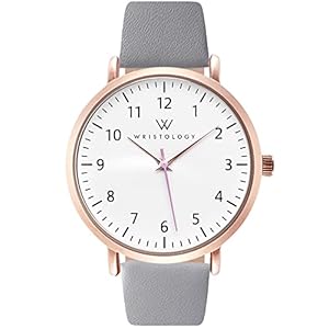 Wristology 29 Styles Maxi Numbers Watch Leather Band – Interchangeable Genuine Leather Strap – Large Easy to Read Nurse Watch with Second Hand for Women, Men, Nurses, Teachers, Olivia