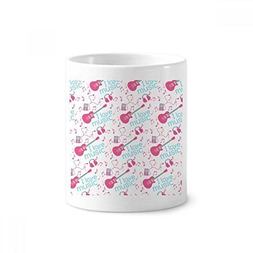 Guitare modèle tasse en céramique bleue blanche 350ml pour brosse à dents et crayons