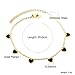 Dainty Heart Adjustable Anklet Bracelets for Women Cute Stainless Steel Gold Plated Hearted Dangle Charm Enamel Ankle Bracelet Chain Fashion Summer Foot Jewelry Valentine's Day Gift Her (Gold Tone Black Enamel)