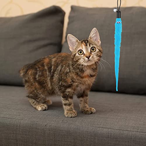 Miniatura 8 de Cobee Juguete De Varita Para Gatos, Juguetes De Repuesto Con Campanas Repuesto De Gusano De Cola Peluda Juguete Interactivo Para Perseguidores De Gatos Accesorios 12 Piezas