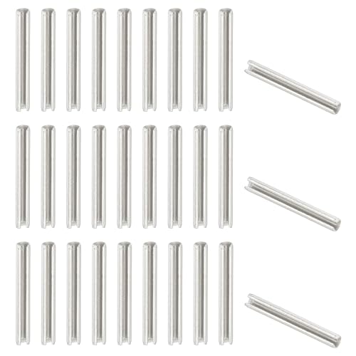 PATIKIL Pasador De Resorte Ranurado 50 Pcs 3/32 X 3/4 (2.7mm X 20mm) 304 Acero Inox Pasadores De Resorte Partidos Para Reparación De Máquinas Automotrices Y Mejoras Del Hogar Plateado