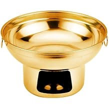 Hot Pot Alcohol Stove,Spirit Cooker with Pot, Camping Stoves Set,No Power Required,Stainless Steel Liquid Stove, Camping Cooker for Indoor Outdoor Camping Hiking,Gold