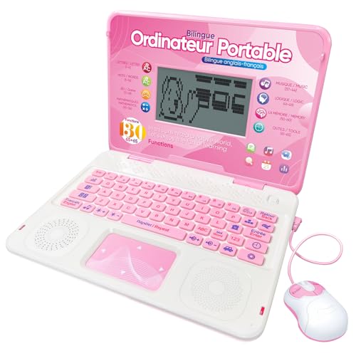 Happiegg Kids Laptop Bilingual English/French Educational Toy White