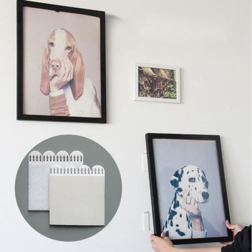 Image of 36-Pairs(72Strips) Picture Hanging Strips Heavy Duty， Hook and Loop Tape Damage Free，Removable Hook and Loop Tape，for Wall,Hanging Picture Without Nail