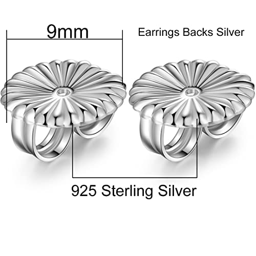 Fermoirs de boucles d'oreilles argent sterling et poussettes ajustables - 6