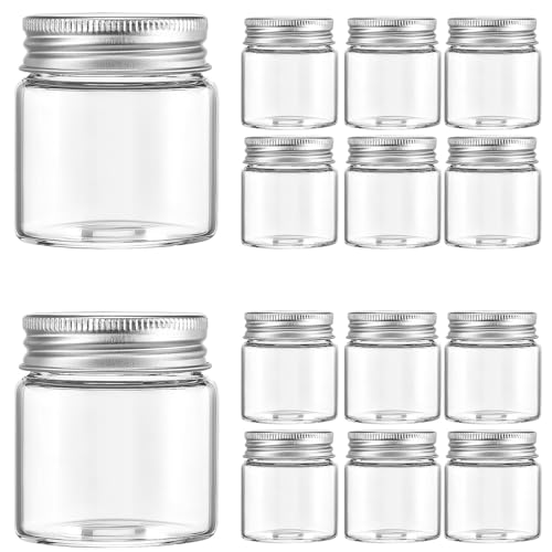 lurrose 20個 密閉蓋付き小型ガラス瓶 耐久性のある透明ガラス製 食品保存用 小物整理向け キッチンや旅行に
