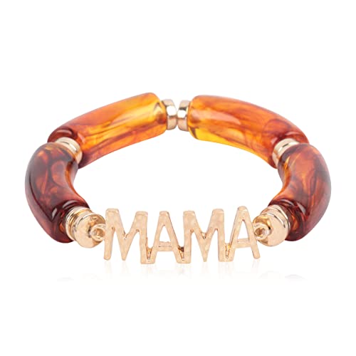 Image of RIAH FASHION Inspirational Multi Layer Bead Stacking Strand Stretch Statement Bracelets - Religious Message, Boho Wood Slip-on Cuff Christian Prayer Bangle Set