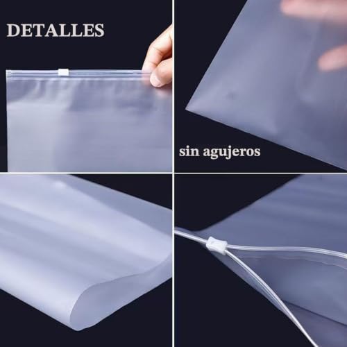 Miniatura 4 de Hongchelle Paquete De 25 Bolsas De Plástico Reutilizables Con Cierre De Cremallera, Bolsas Organizadoras De Bolsas De Hospital, Bolsa De Almacenamiento Multifuncional Impermeable Esmerilada Para Ropa
