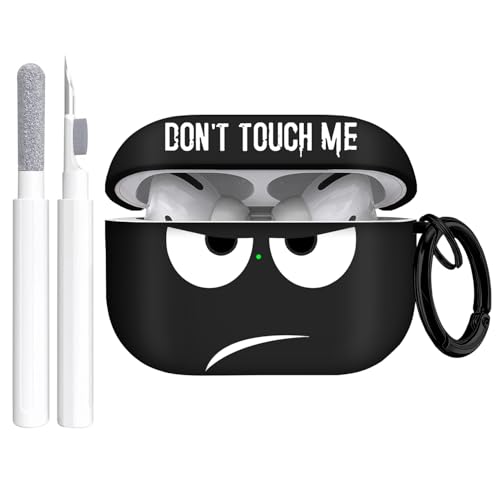Youtec for Airpods Pro Case, Don't Touch Me for Airpods Pro Cover with Keychain Soft Cute Shockproof Cover for Women Men Compatible with for Airpods Pro 2019 Charging Case -Black