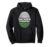 Sachsen in Meiner DNA Flagge Fingerabdruck Pullover Hoodie