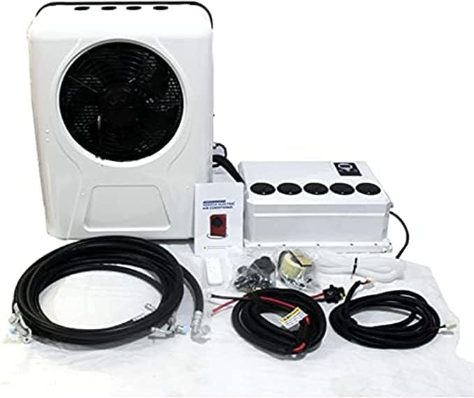 12V Auto Electric Air Conditioner, DC Inverter Split Type Truck Trailer Sleeper Car Air Conditioner Engineering RV air conditioning unit