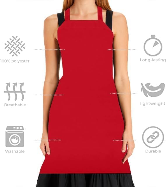 Miniatura 6 de Linteum - Delantales de babero para restaurante y cocina (28.0 x 31.9in)