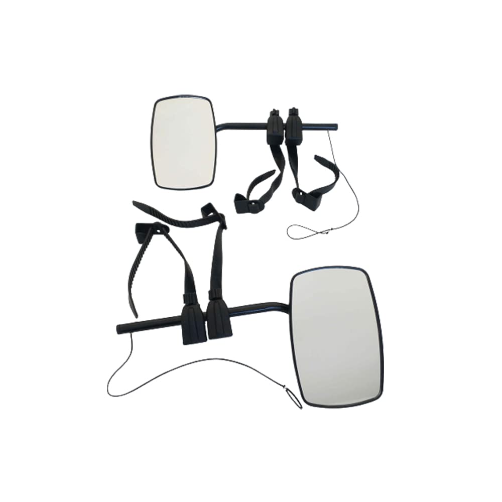 Riloer Lote de 2 espejos retrovisores de remolque de coche con soporte de montaje ajustable, extensión de espejos retrovisores de remolque de doble vista Compatible con remolque de caravana