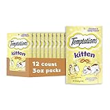 Temptations Kitten Crunchy and Soft Cat Treats Chicken and Dairy Flavor, 3 oz. Pouch, (Pack of 12)