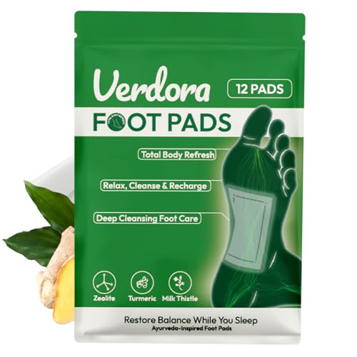 VERDORA Deep Cleansing Foot Pads Natural Premium Footpatch Bamboo Vinegar Ginger Powder Foot Pad for Foot Care Adhesive Sheets Relaxation Improve Sleep