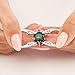 Elegant Reversible 925 Sterling Silver Ring for Women Jewelry - Handcrafted in Turkey, Featuring Oval Cut Shape Emerald Ruby Jade Topaz 925 Sterling Silver Ring All Size