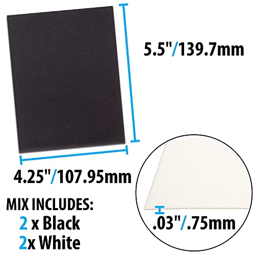 The Beadsmith Beading Foundation – 4.25 X 5.5" – 4 Sheets Of Assorted Black & White Fabric – Made In The Usa – Stiff & Durable Material Used For Bead & Stitch Embroidery, Cabochon Beading & Sewing #TOP3