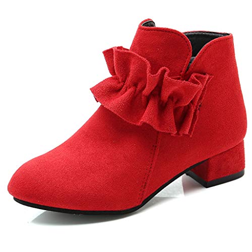 EnJoCho 4-12Y Children Girls Princess Shoes Little Kid Fashion Casual Short Boots Comfy Single Shoes Big Kid Warm Snow Boots3