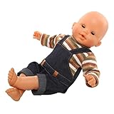 Miunana Sweet Doll Clothes for 14 Inch 16 Inch 17 Inch 35-43 cm Born Baby Doll, Baby Doll Clothes Outfits (Brown) - Image 7