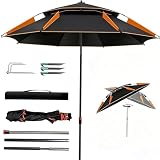 Ombrellone da spiaggia, diametro 160 cm, con picchetto, girevole a 360°, pieghevole, da vi...