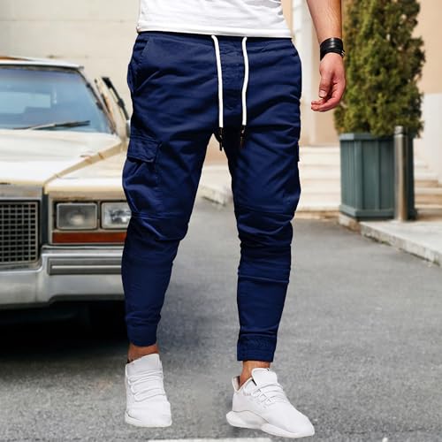 Mens Fashion Joggers Pants Casual Cargo Hiking Sweatpants Workout Running Athletic Long Trousers with Pockets2