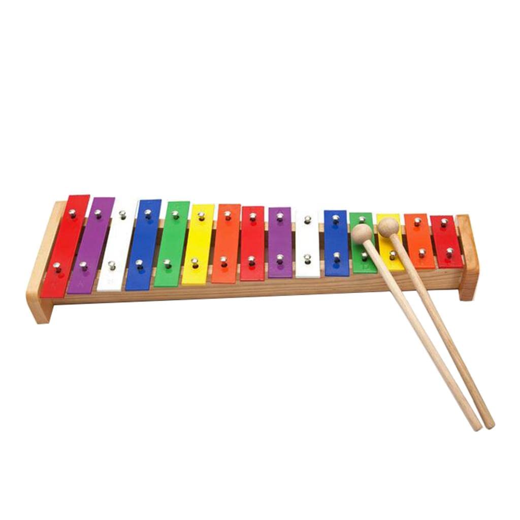 Xylophone Instrument Musical Cloche 15 Tons Glockenspiel Aluminium Percussion Jouet Accompagnés de Maillets Adapté aux Bébés Enfants Jeux