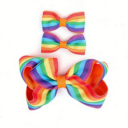 Cinta de pelo arco iris con pinza de alta sujeción infantil JHP01 4
