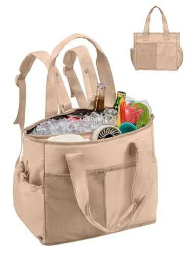 Odoland 2-in-1 Beach Cooler Bag-24 Can + 13L Dry Storage 12H Insulated