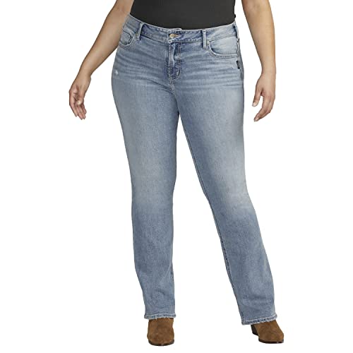 Silver Jeans Co. Women's Plus Size Elyse Mid Rise Slim Bootcut Jeans