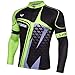 Produktbild nine bull Herren Radtrikot Kurzarm mit 3 Gesäßtaschen Feuchtigkeitstransport Atmungsaktiv Schnell Trocken Bike Shirt, Grün Langarm, XX-Large