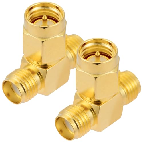 Adaptador divisor SMA macho a dual hembra T 3 vías 2 pcs miniatura 1