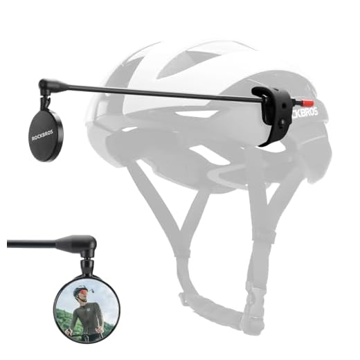 ROCKBROS Bike Helmet Mirror, Convex Mirror, Aluminum Alloy Frame, Detachable Design, Bicycle Helmets Mirror Fits 90% Bicycle Helmets, Ultra Lightweight, Bike Accessories