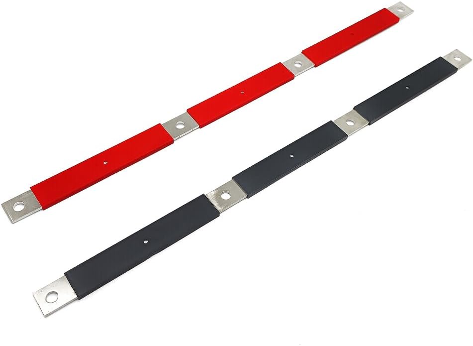 Battery Bar Terminal Block Fit for Volvo VN VNL VNM, Positive and Negative Semi Truck Battery Terminals, Replace for 242-5529, Pack of 2 (Red and Black)