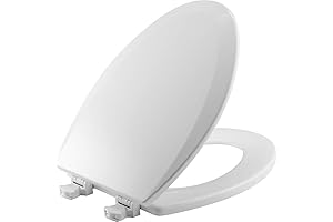 Bemis 1500EC 390 Lift-Off Toilet Lid Replacement for Elongated Toilets, Cotton White