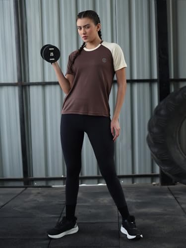 Image of CHKOKKO Gym Tshirt for Women Workout Activewear Regular Fit T Shirt for Woman Round Crew Neck Half Sleeves Best for Sports and Outdoor Activities