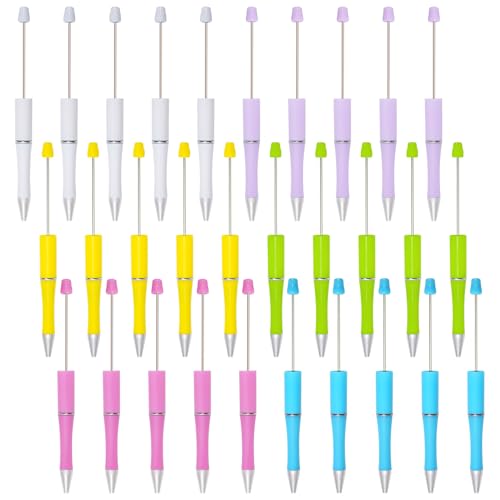 30Pcs Beadable Pens Beaded Ballpoint Pens Bulk for DIY Writing Easter