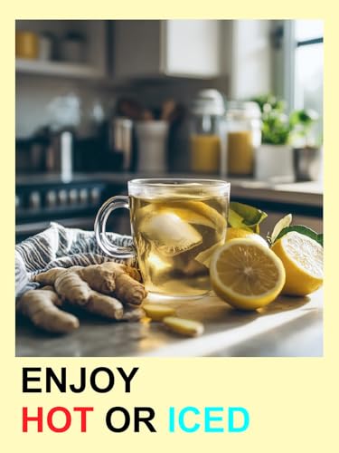 Image of TeeLux Lemon Ginger Tea, Soothing & Warming Flavor, Caffeine Free, 100 ct | Zesty Ginger Root Blend with Lemongrass, Lemon Peel & Sweet Tea Leaves, Citrus Aroma, Sugar Free, Gluten Free, Hot or Iced