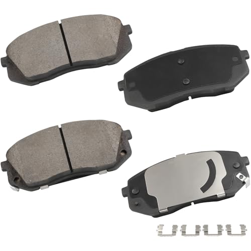 Image of cciyu D1855 Front Ceramic Disc Brake Pads Kit For Hyundai For Elantra GT 18-20 /For Kona 18-23 /For Sonata 16-19 /For Veloster 19-21,For Kia For Forte 19-23 /For Forte5 20-22 /For Optima 16-20