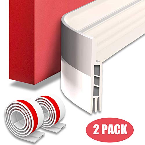 2 Pack Door Draft Stopper Silicone Under Door Sweep for Exterior and Interior
