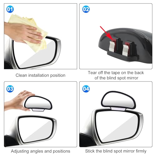 Image of Blind Spot Mirror Adjustable 360 Degree Car Side Mirror, HD Glass Rear View Exterior Accessories Frame Thickness Less than 5MM for Car SUV (single mirror right)