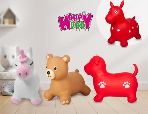 JAMARA 460454 Hüpftier Hund HoppyDoo - Spielzeug für Kinder, Hüpfspielzeug Baby Indoor/Outdoor, Geschenk für Kids, Gartenspielzeug, Bouncing, Pflegeleicht, BPA frei, mit Pumpe