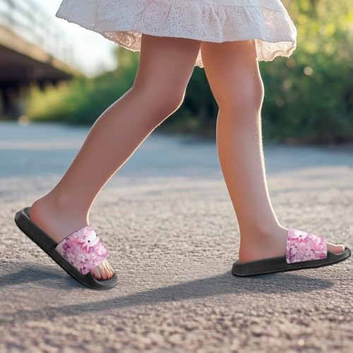 Image of Unisex Slides for Girls Boys Comfortable Slippers Slides Non-slip Shower Shoes House Fashion Thick for Indoor & Outdoor Gifts