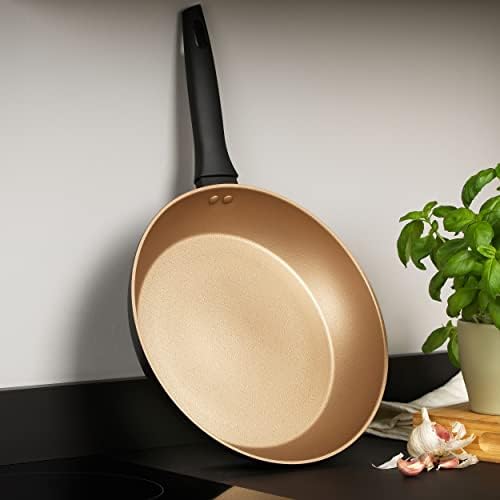 Russell Hobbs RH01667BEU7 Opulence Collection Non-Stick Fry Pan, 28 cm, Suitable For All Hobs Including Induction, Dishwasher Safe, PFOA Free, Black and Gold, Aluminium, Stir-fry, Omelettes, Pancakes
