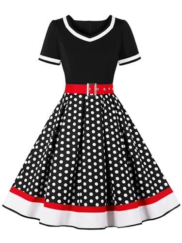 Nihsatin Vintage 1950s Retro Rockabilly Swing Dress...