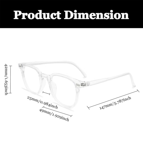 LJCZKA Square Blue Light Glasses Womens Mens, Blue Light Blocking Computer Glasses Anti Headache Eyestrain for Reading Texting & Gaming - Image 3