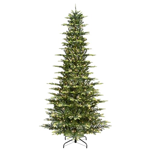 9 ft Pre-lit Slim Aspen Fir Tree, 1451 PE/PVC Tips,