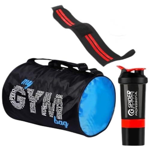 Gym Essentials Combo: Stylish My Gym Bag, 500ml Shaker Bottle, and Wrist Support Band | Protein Shaker | Wrist Band | Gym Bag | Shaker (Red)-image-13