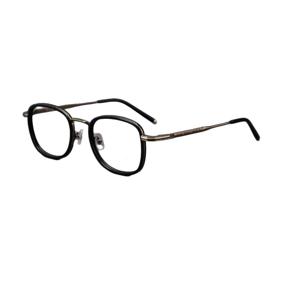 Brillengestell Damen Herren Metallbrillengestell Modisches Retro Brillen mit Blaulichtfilter (C5 Bronze Schwarz)